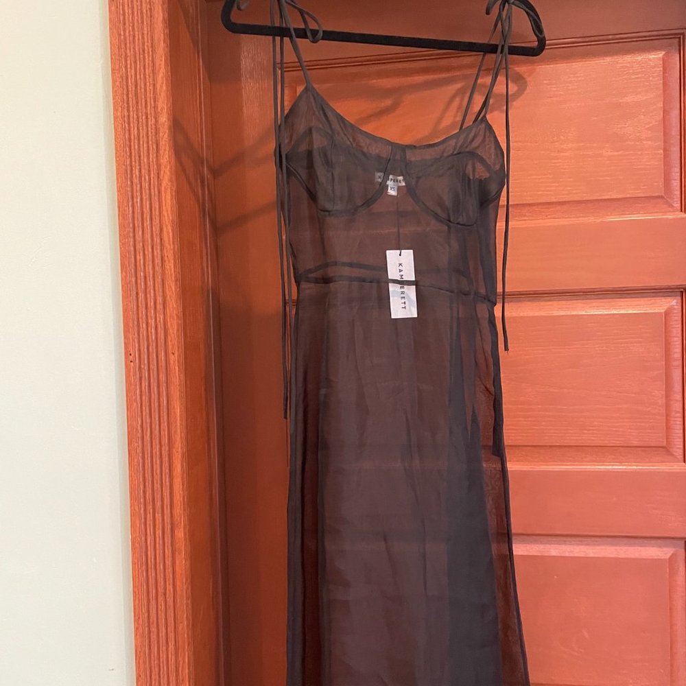 KAMPERETT Rae Silk Organza Black Dress NWT - Picture 6 of 7